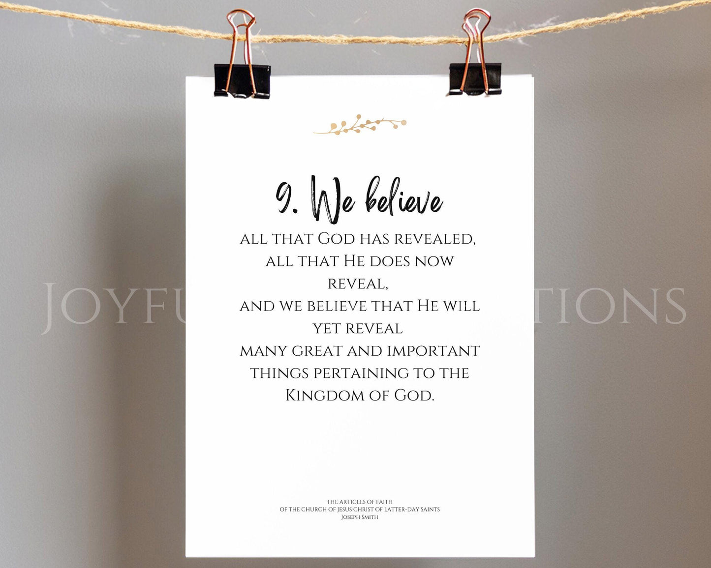 LDS Articles of Faith Printable Posters - 13 Individual Prints for Primary & Home