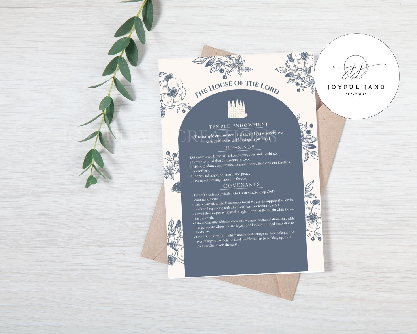 LDS Temple Covenants & Blessings Printable - Missionary & Wedding Gift