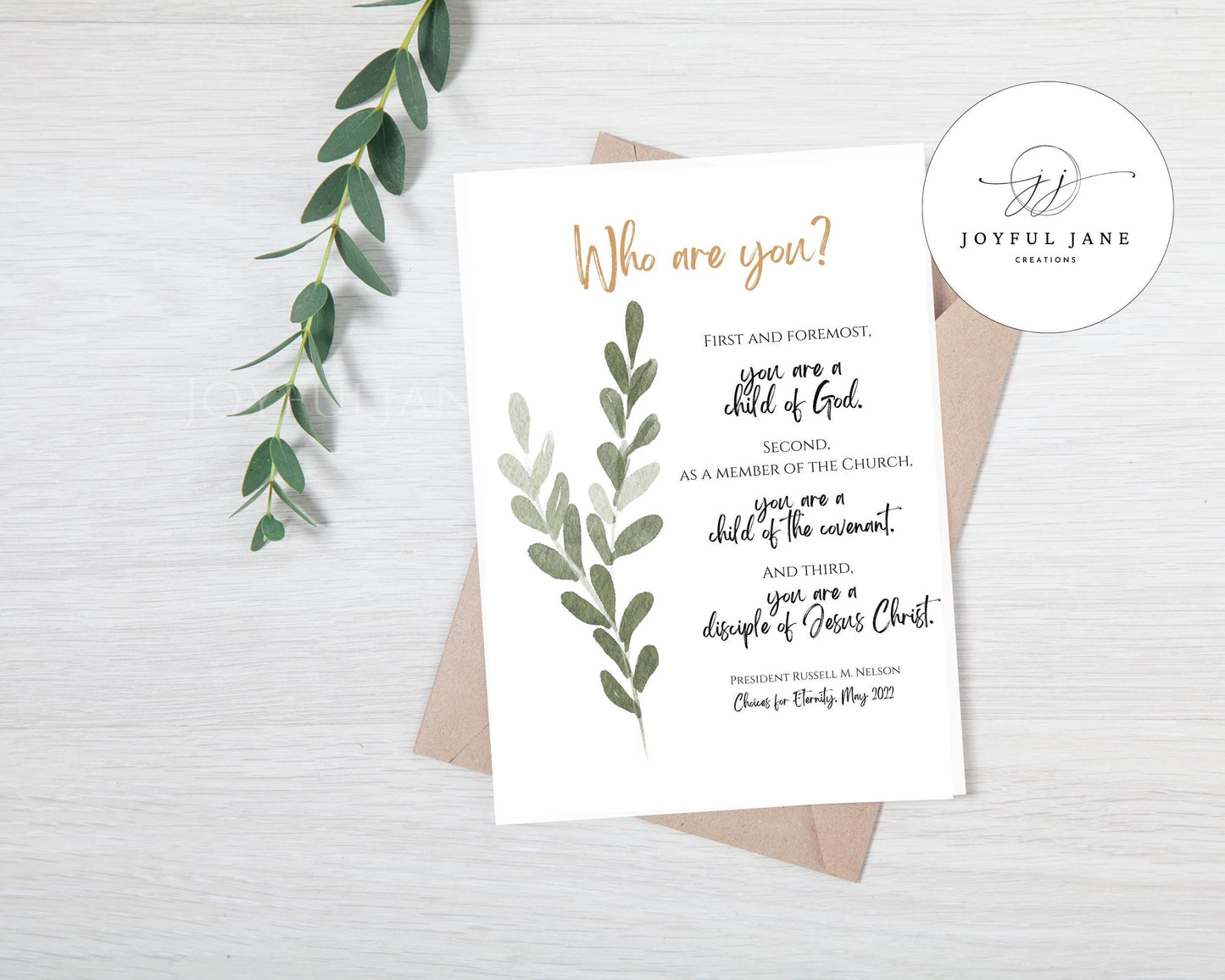 President Russell M. Nelson Quote - "Choices for Eternity" 3 Identities Printable - Digital Download