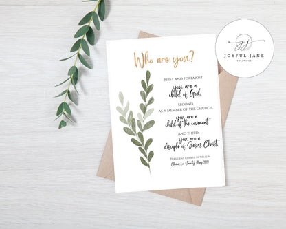 President Russell M. Nelson Quote - "Choices for Eternity" 3 Identities Printable - Digital Download