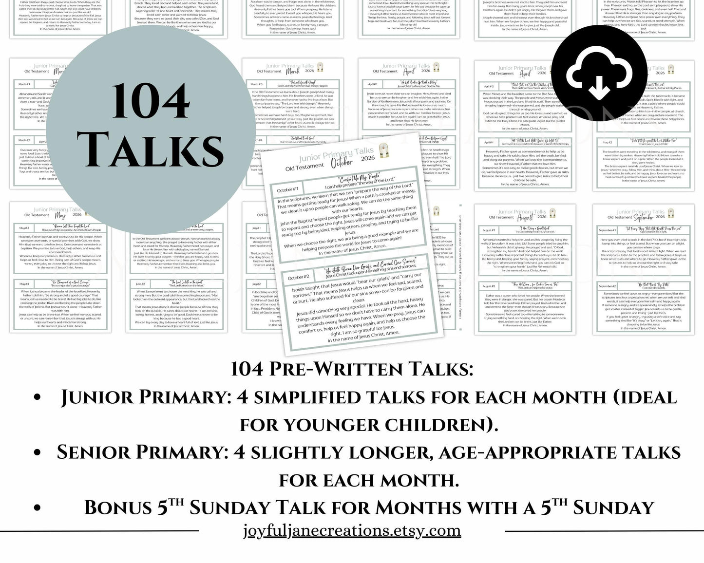 2026 LDS Primary Talks - 104 Pre-Written Talks & 52 Scriptures for Old Testament