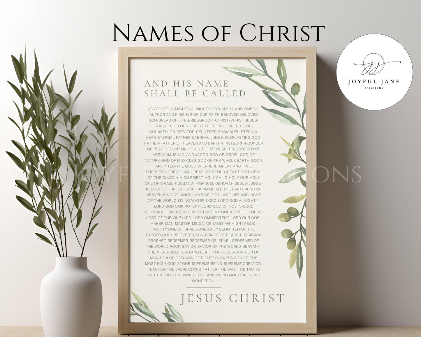 Names of Christ Printable - Christian Devotion Cards & Bible Study Art