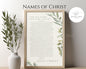 Names of Christ Printable - Christian Devotion Cards & Bible Study Art
