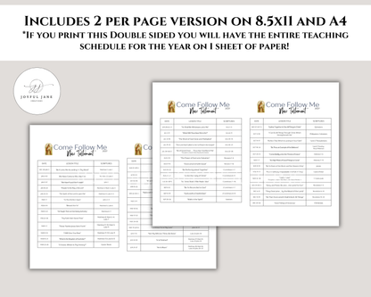 Come Follow Me Schedule 2027 – New Testament Printable | Digital Download