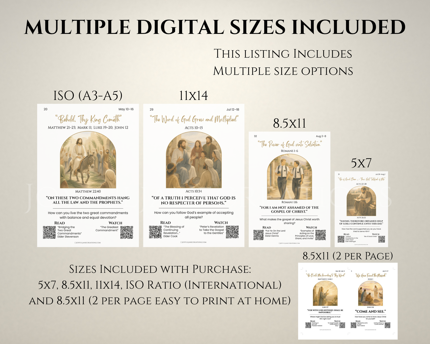 2027 Come Follow Me New Testament Printable Scripture Cards – LDS Weekly Study Cards