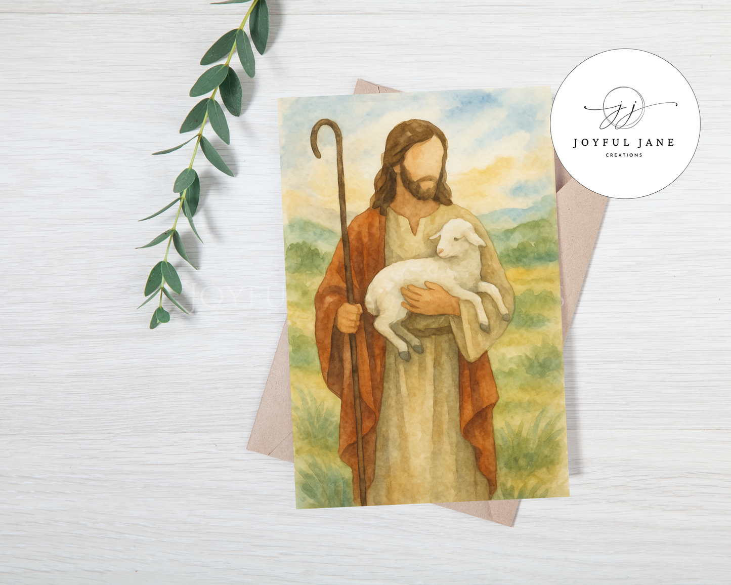The Good Shepherd - Jesus Christ Printable Wall Art | Christian Watercolor Digital Download