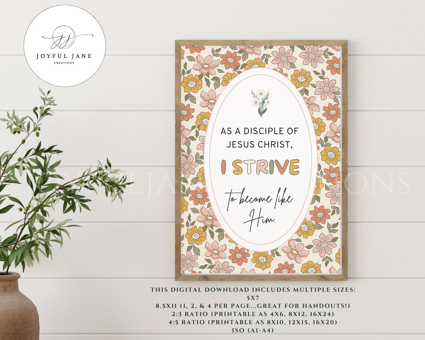 LDS Young Women Theme Affirmation Cards - "I Am a Disciple of Jesus Christ" Printable Set