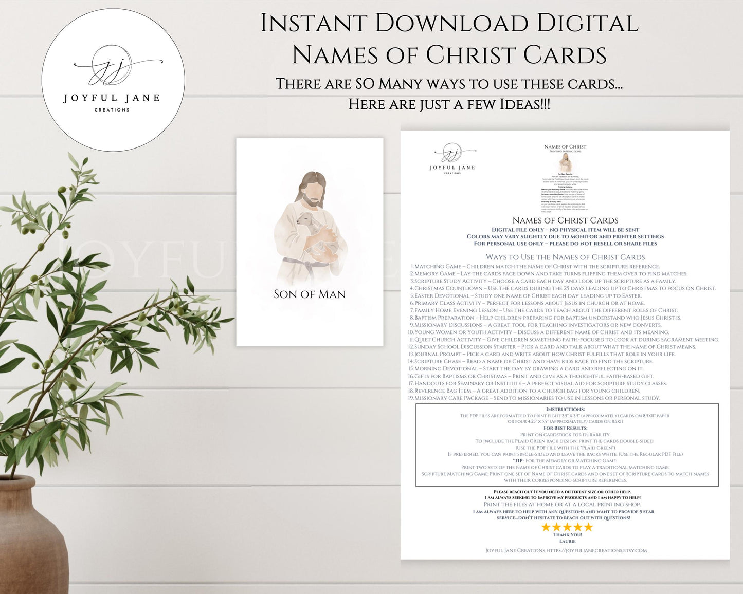 Names of Christ Advent Countdown Cards - Christmas & Easter Devotion Printable