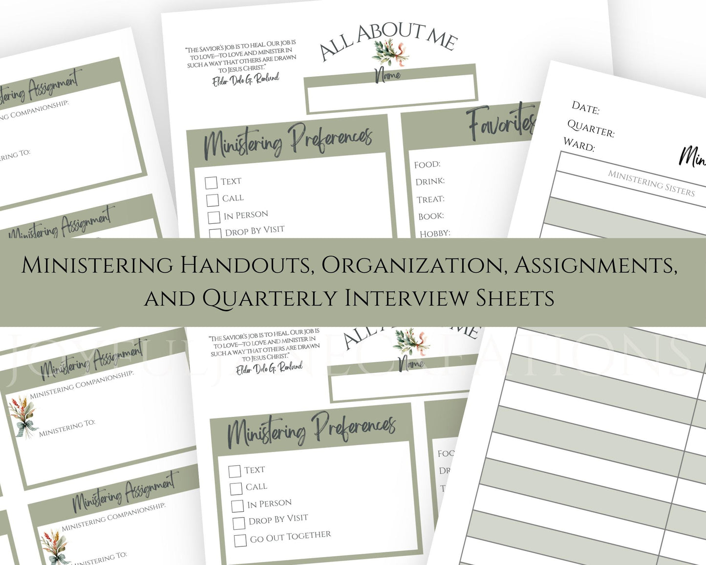 LDS Relief Society Presidency Planner - 2026 Editable Binder with Newsletter & Calendar