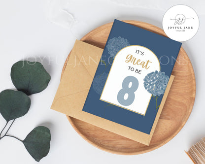 "It's Great to be 8" LDS Primary Baptism Printable - 6 Colors Available