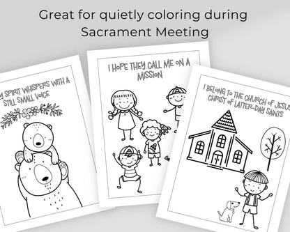 LDS Primary Coloring Book - 40 Pages "I Am a Child of God" & Primary Songs