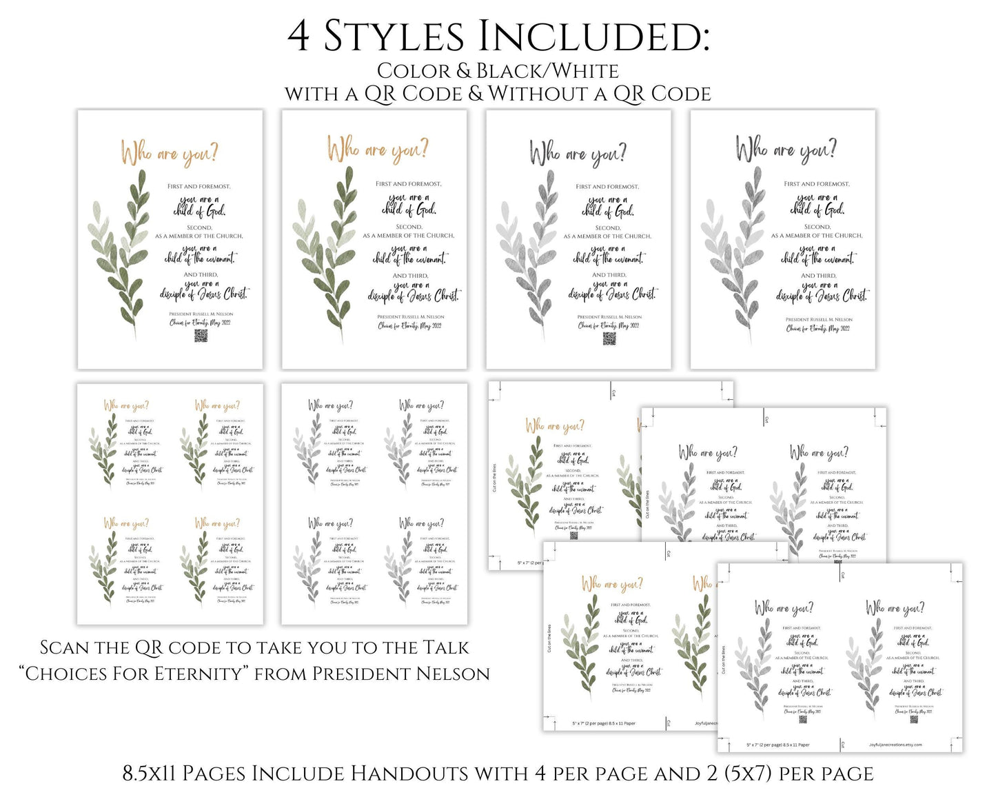 President Russell M. Nelson Quote - "Choices for Eternity" 3 Identities Printable - Digital Download