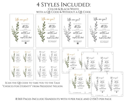 President Russell M. Nelson Quote - "Choices for Eternity" 3 Identities Printable - Digital Download
