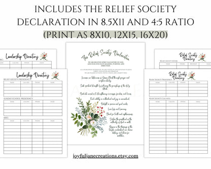 LDS Relief Society Presidency Planner - 2026 Editable Binder with Newsletter & Calendar