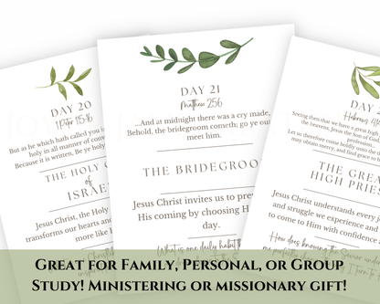 25 Days Closer to Christ – Printable Devotional Cards | Digital Download