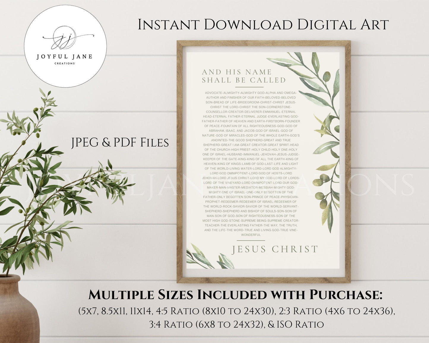Names of Christ Printable - Christian Devotion Cards & Bible Study Art