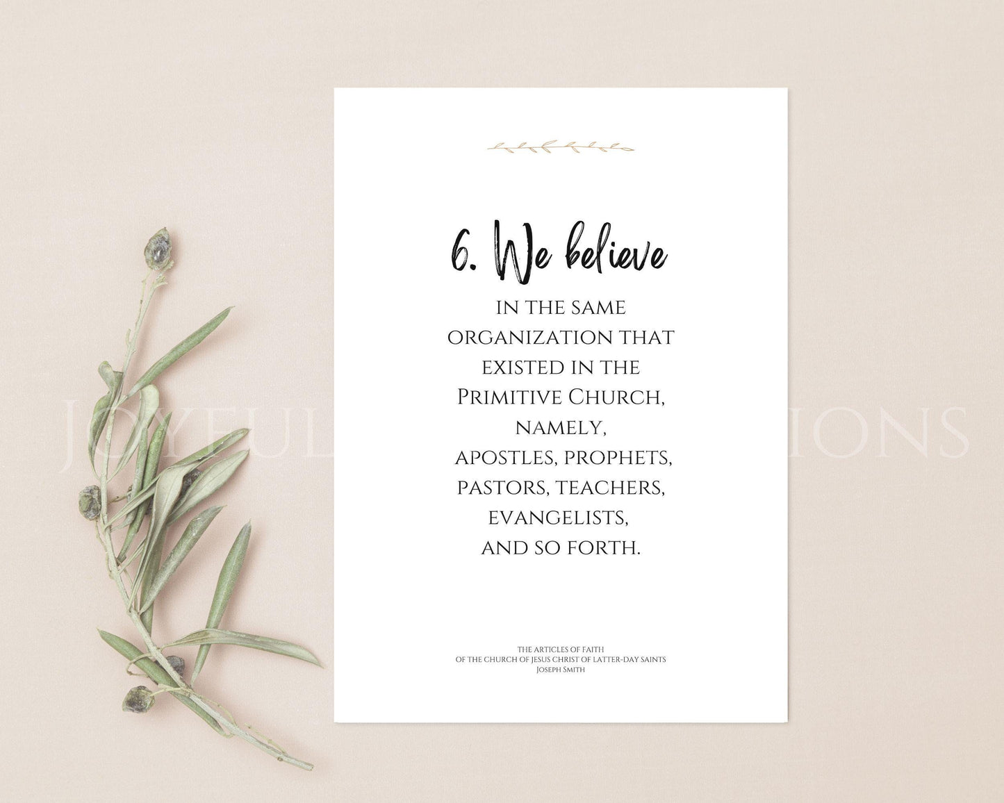 LDS Articles of Faith Printable Posters - 13 Individual Prints for Primary & Home