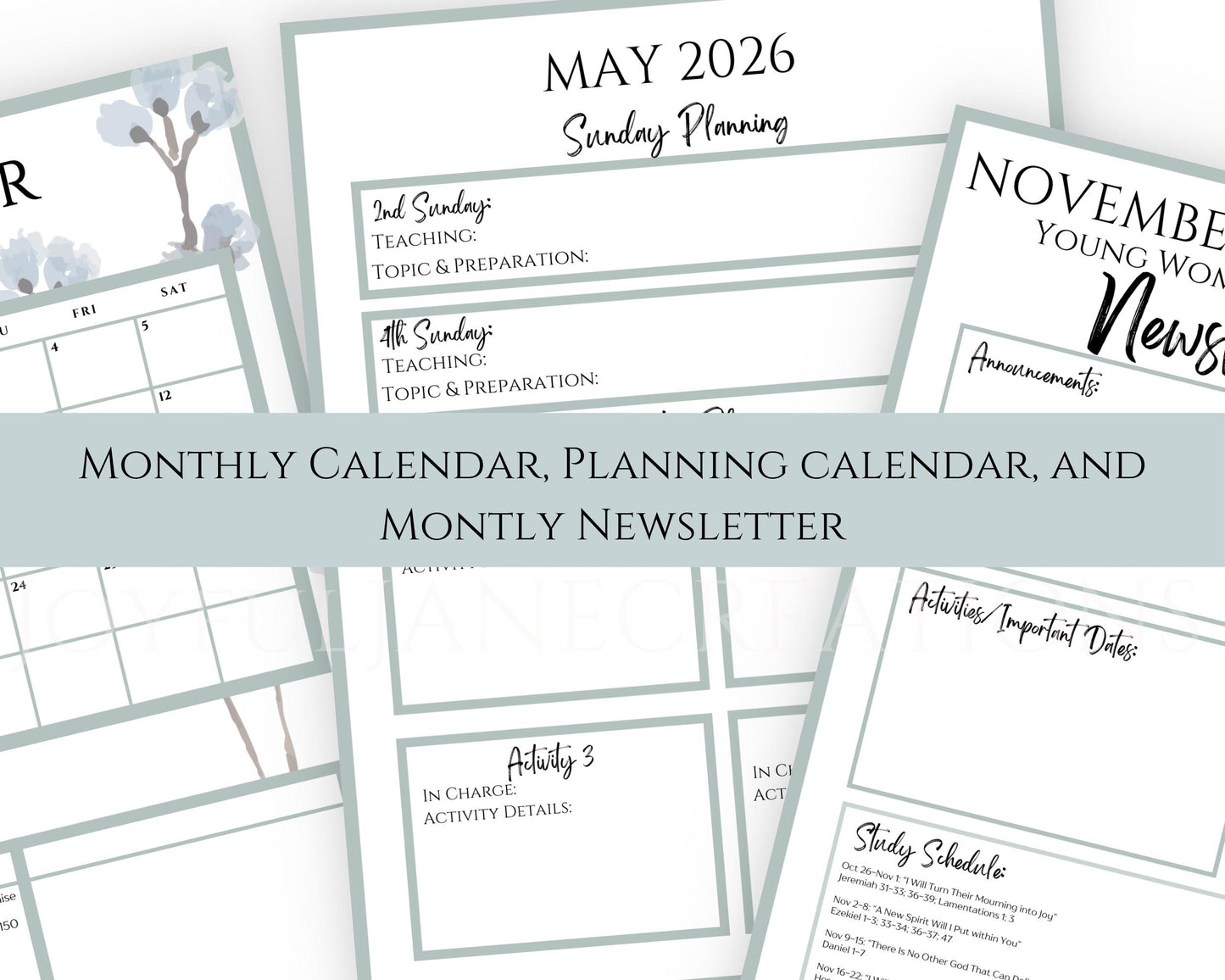 2026 Young Women Presidency Planner - "Walk with Me" Editable LDS Youth Theme Binder