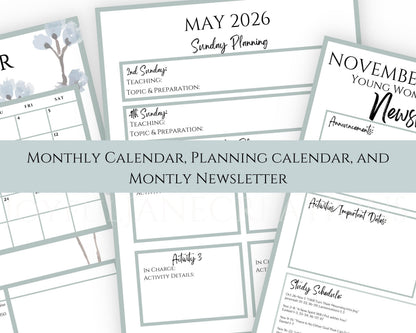2026 Young Women Presidency Planner - "Walk with Me" Editable LDS Youth Theme Binder