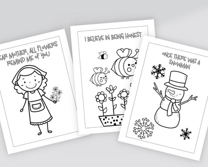 LDS Primary Coloring Book - 40 Pages "I Am a Child of God" & Primary Songs