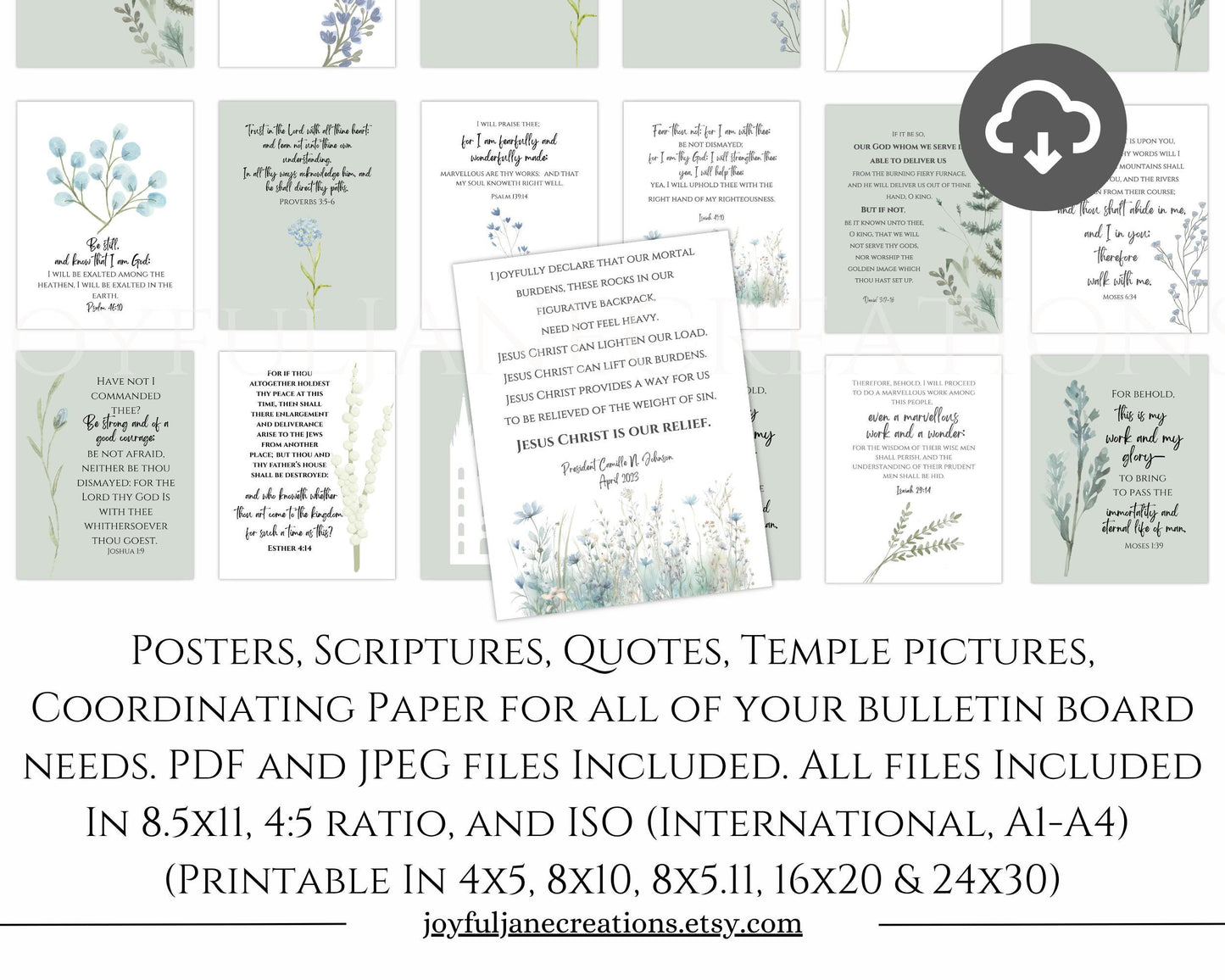 LDS Relief Society Bulletin Board Kit - Editable Banners, Quotes & Birthday Lists