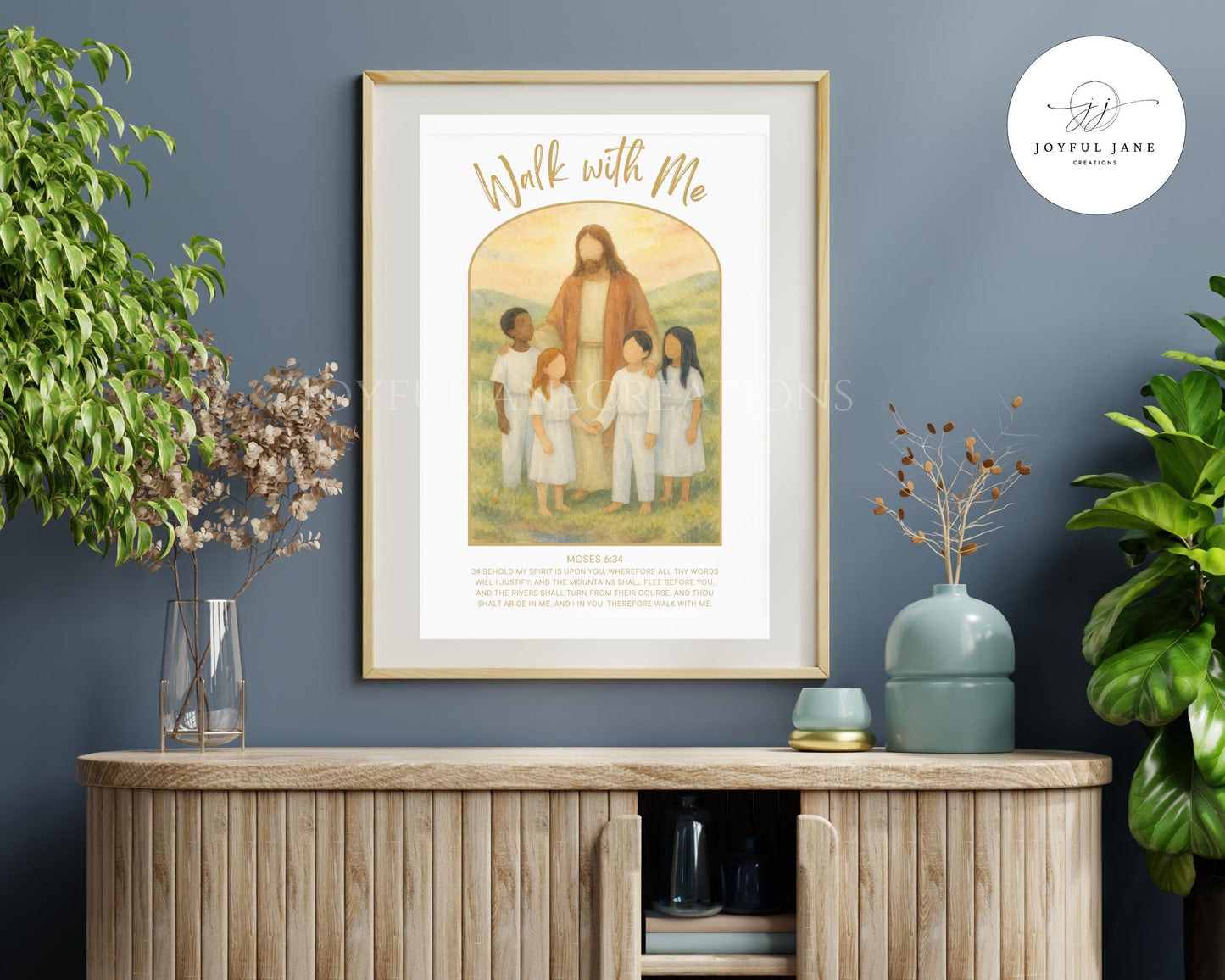 2026 Youth Theme "Walk With Me" - Jesus with Children Artwork - Moses 6:34