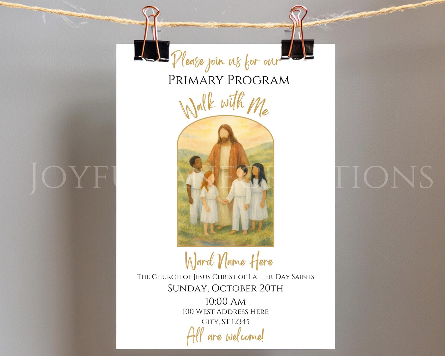 LDS Primary Program Invitation - Customizable Canva Template with Mobile Invite