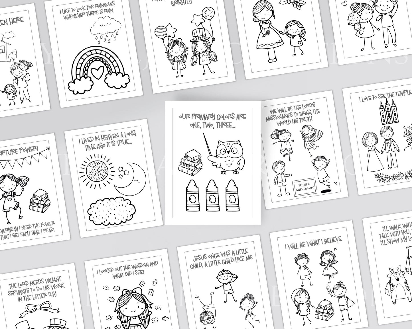 LDS Primary Coloring Book - 40 Pages "I Am a Child of God" & Primary Songs