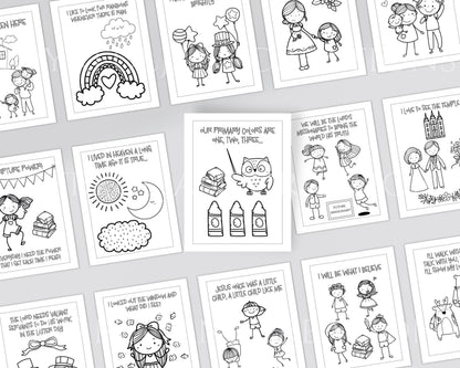 LDS Primary Coloring Book - 40 Pages "I Am a Child of God" & Primary Songs
