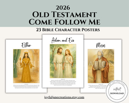 Old Testament Character Posters - 23 Printables for 2026 Come Follow Me