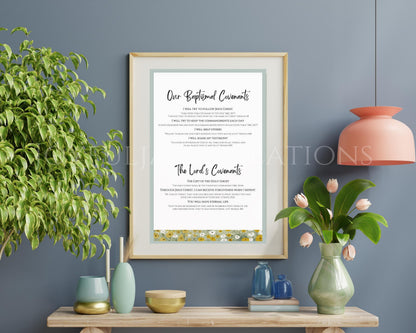 LDS Baptismal Covenants Printable - Baptism Gift & Reminder Poster