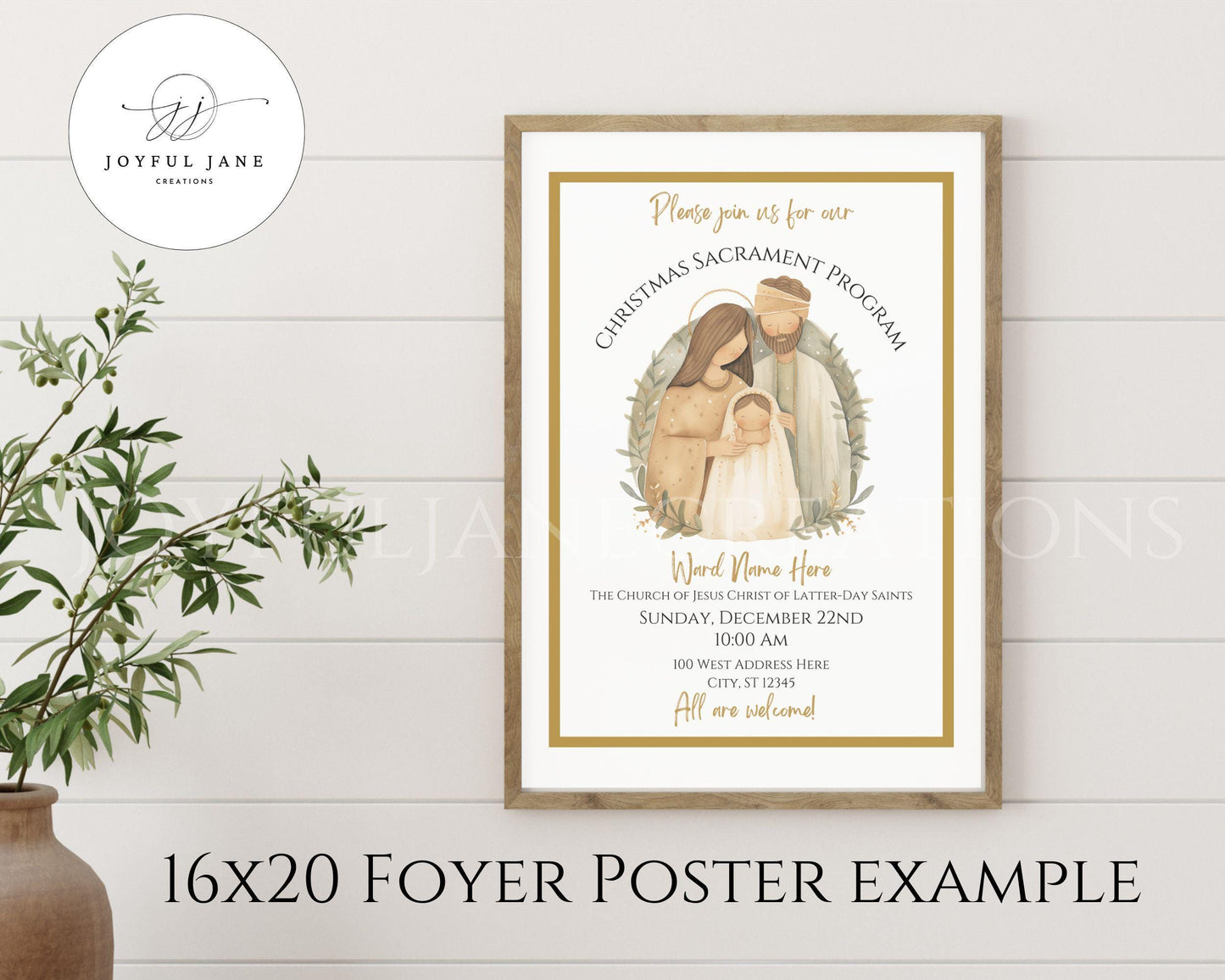 LDS Christmas Program Invitation - Customizable Nativity Scene Template with Mobile Invite