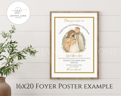 LDS Christmas Program Invitation - Customizable Nativity Scene Template with Mobile Invite