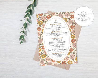 LDS Young Women Theme Poster - Bulletin Board Printable