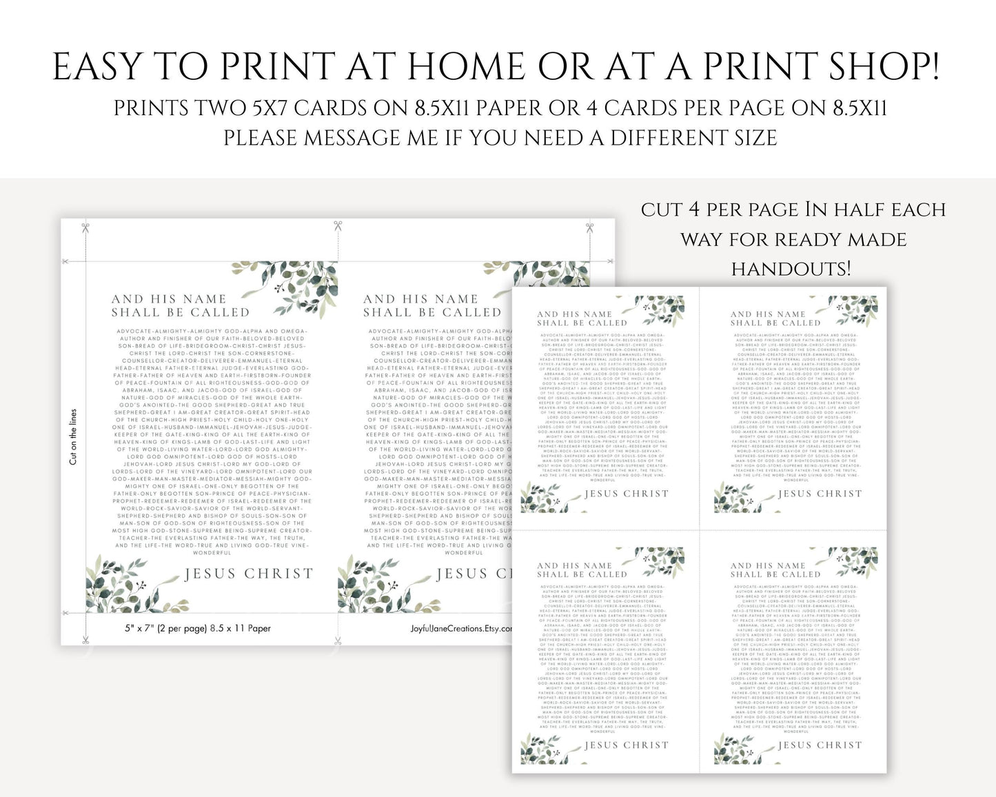 Names of Christ Printable Set - Christian Devotion Cards & Wall Art