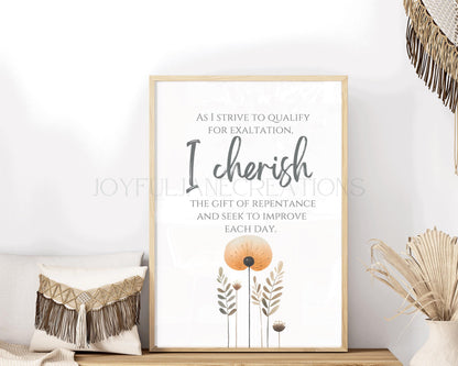 Young Women Theme Affirmation Cards - 7-Card Printable Set - Digital Download