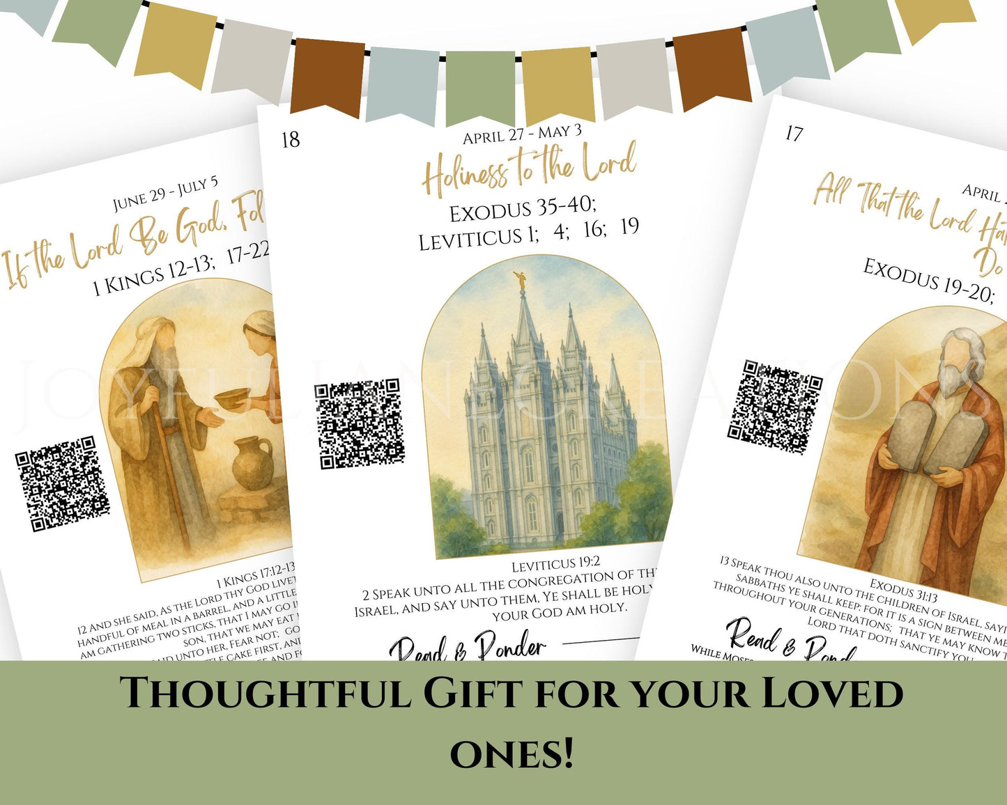 2026 Come Follow Me Old Testament Study Cards - LDS Weekly Scripture Printables