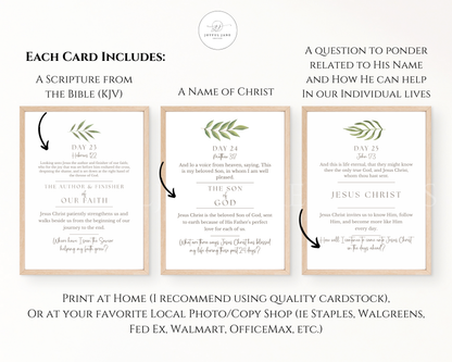 25 Days Closer to Christ – Printable Devotional Cards | Digital Download