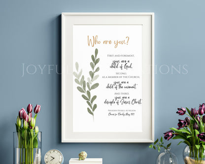 President Russell M. Nelson Quote - "Choices for Eternity" 3 Identities Printable - Digital Download