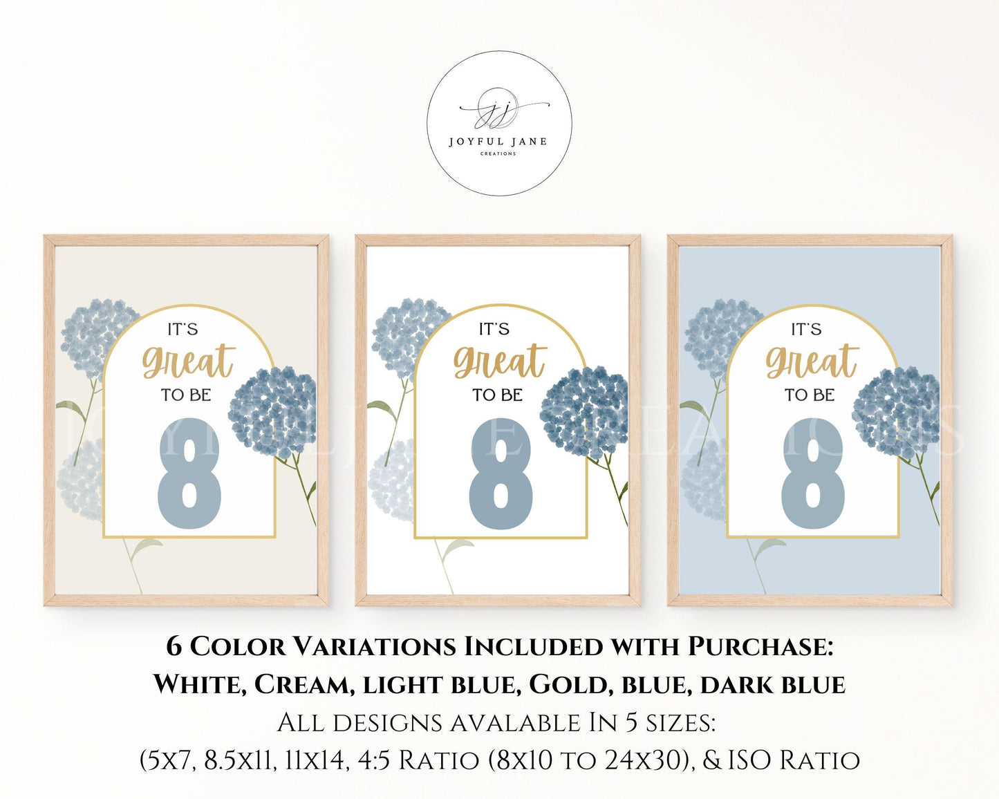 "It's Great to be 8" LDS Primary Baptism Printable - 6 Colors Available