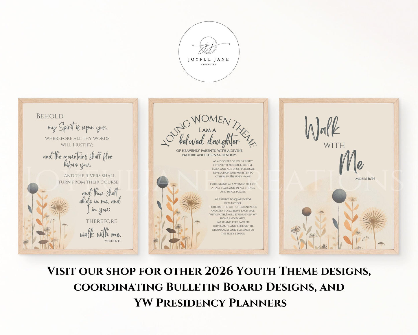 2026 LDS Youth Theme Bundle - "Walk with Me" Moses 6:34 - 3 Design Set