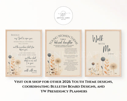 2026 LDS Youth Theme Bundle - "Walk with Me" Moses 6:34 - 3 Design Set