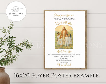 LDS Primary Program Invitation - Customizable Canva Template with Mobile Invite