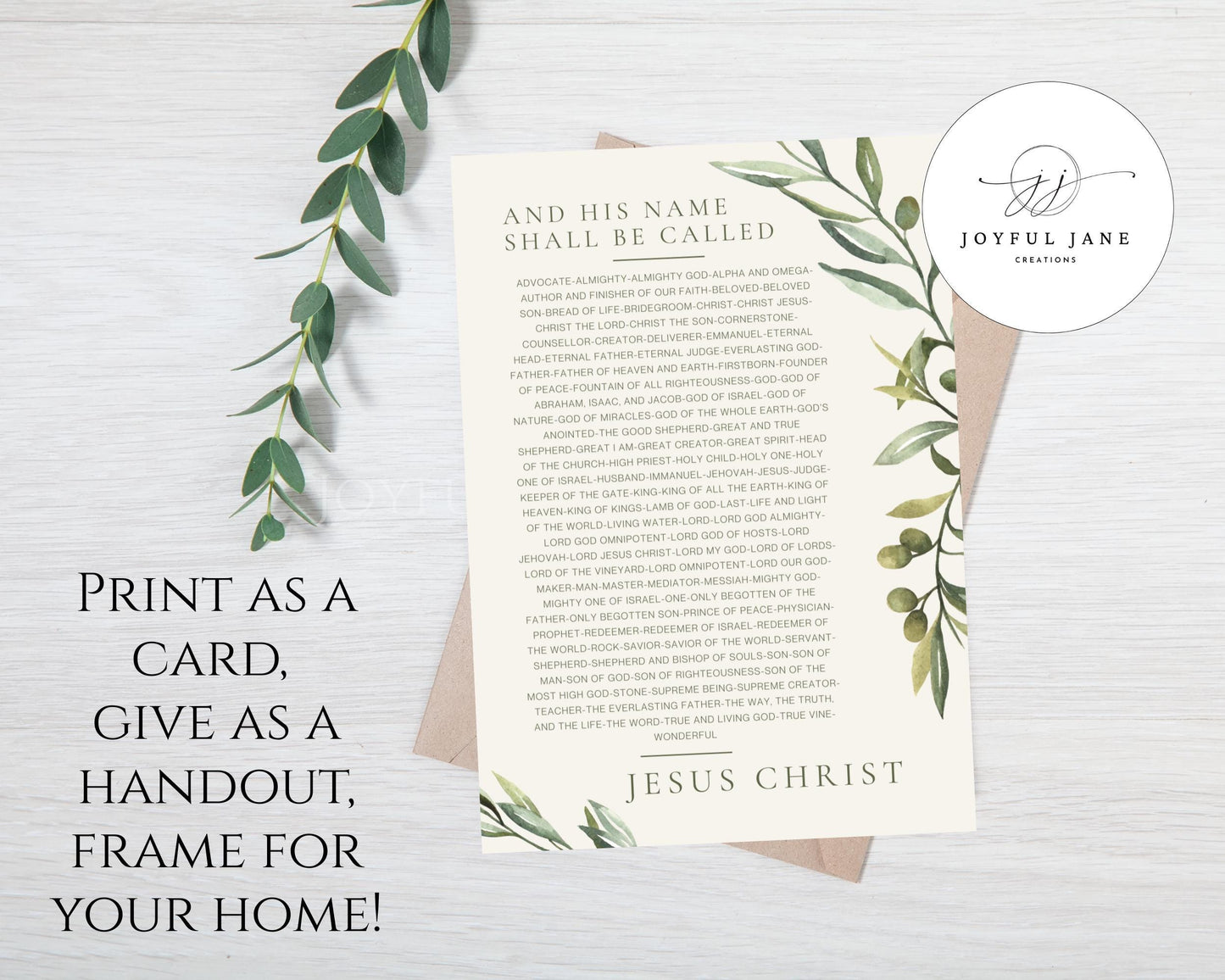 Names of Christ Printable - Christian Devotion Cards & Bible Study Art