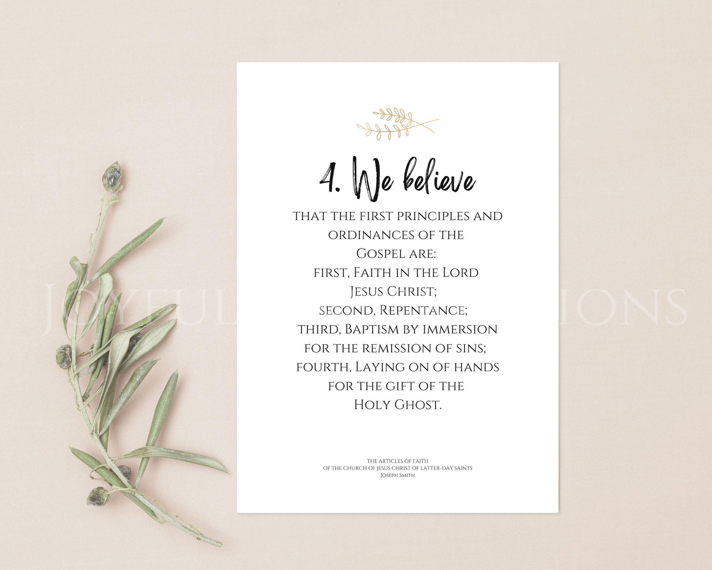 LDS Articles of Faith Printable Posters - 13 Individual Prints for Primary & Home