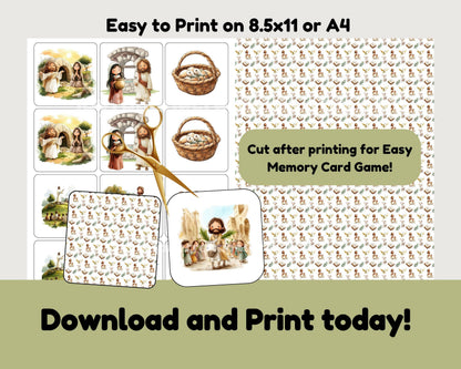 Jesus Memory Match Cards - Christian Education Printable for Kids & Families