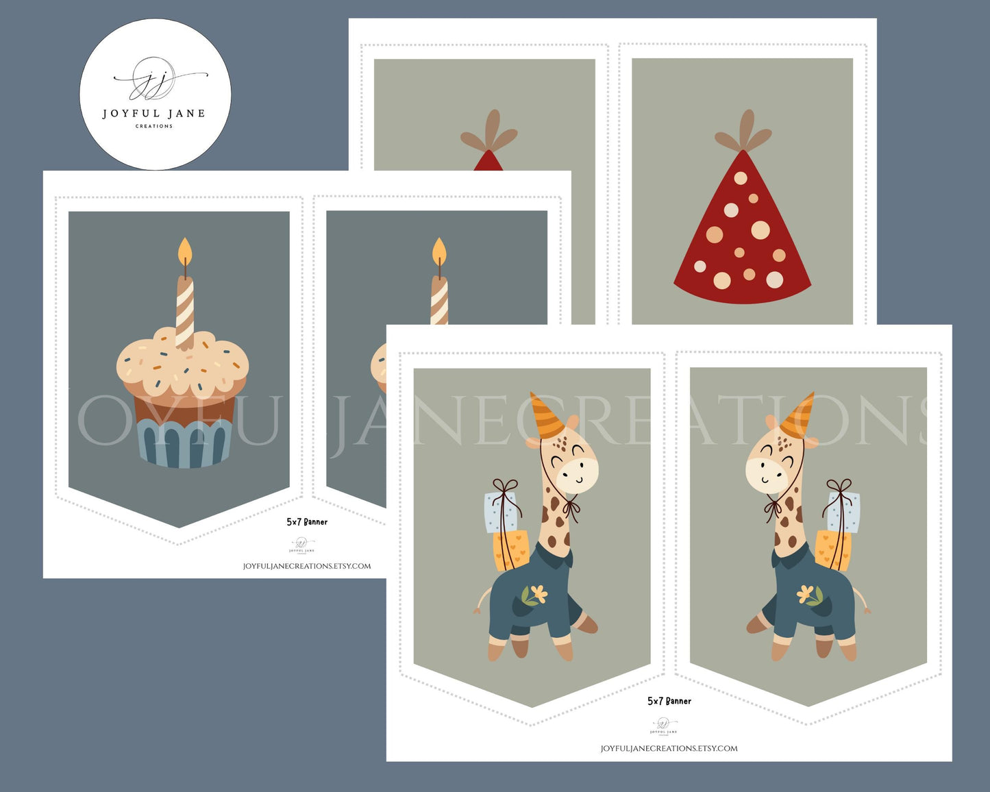 Happy Birthday Banner Printable - DIY Party Decoration Digital Download