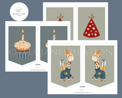 Happy Birthday Banner Printable - DIY Party Decoration Digital Download