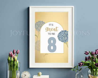 "It's Great to be 8" LDS Primary Baptism Printable - 6 Colors Available