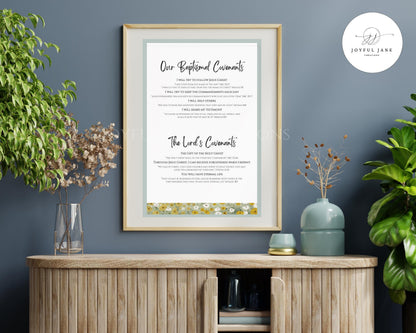 LDS Baptismal Covenants Printable - Baptism Gift & Reminder Poster